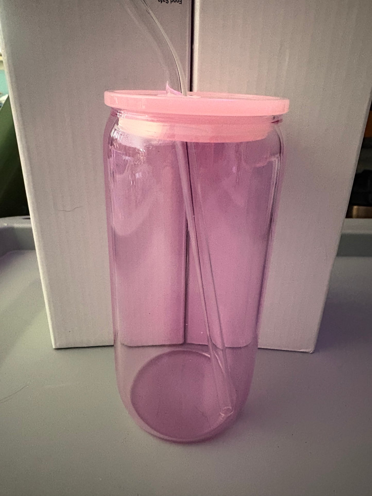 pink glass cup