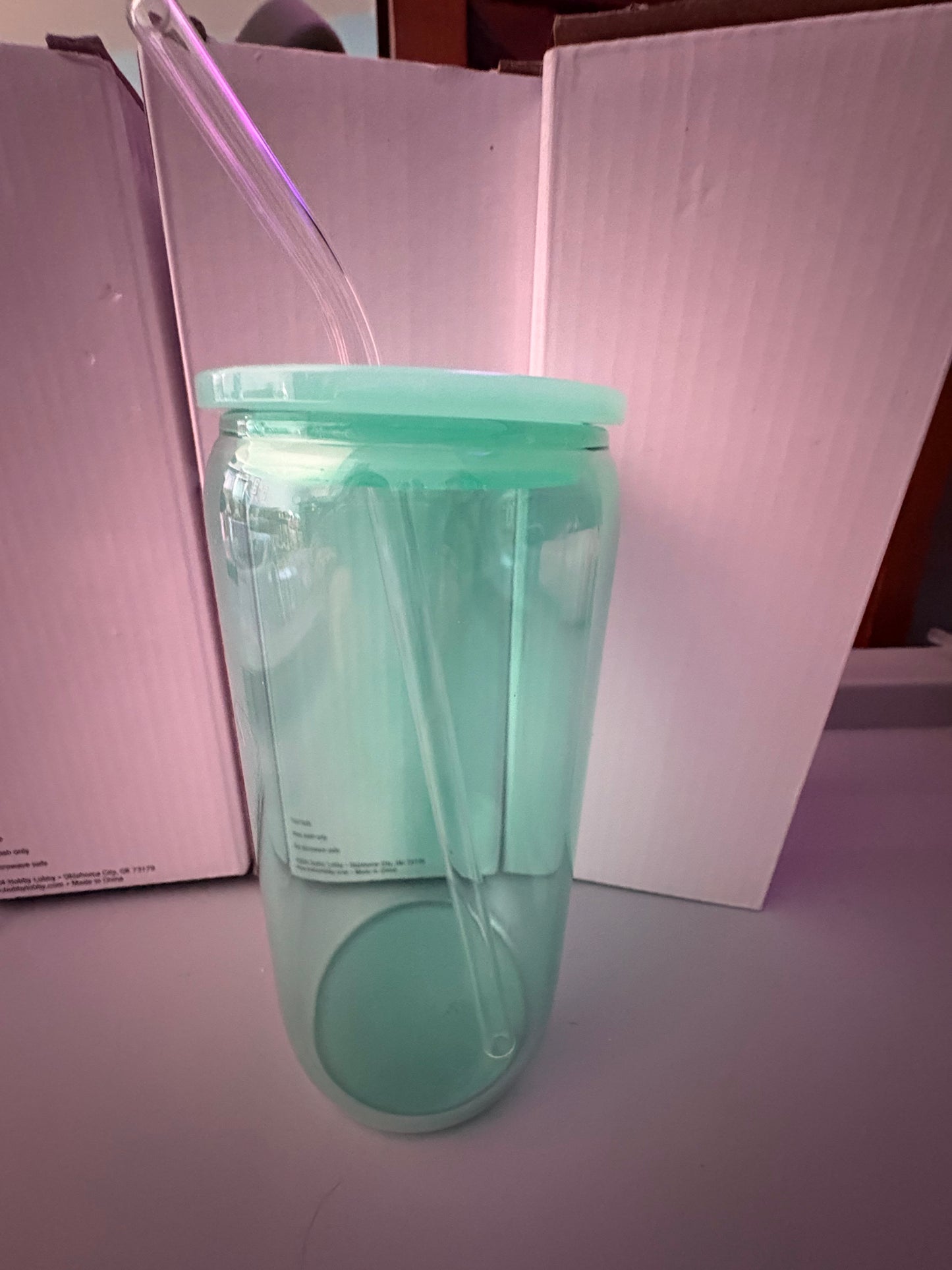 green glass cup