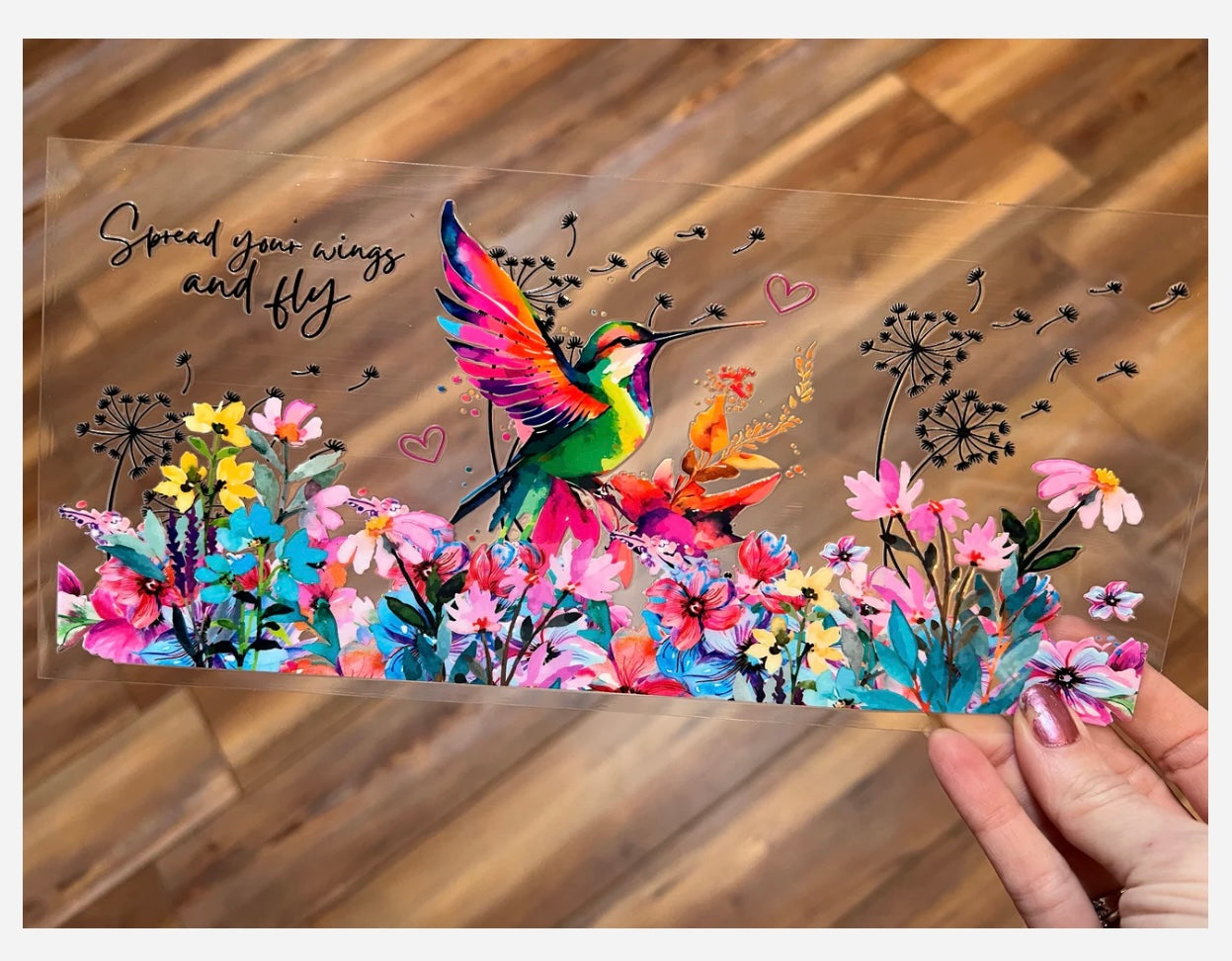 Humming bird and flowers