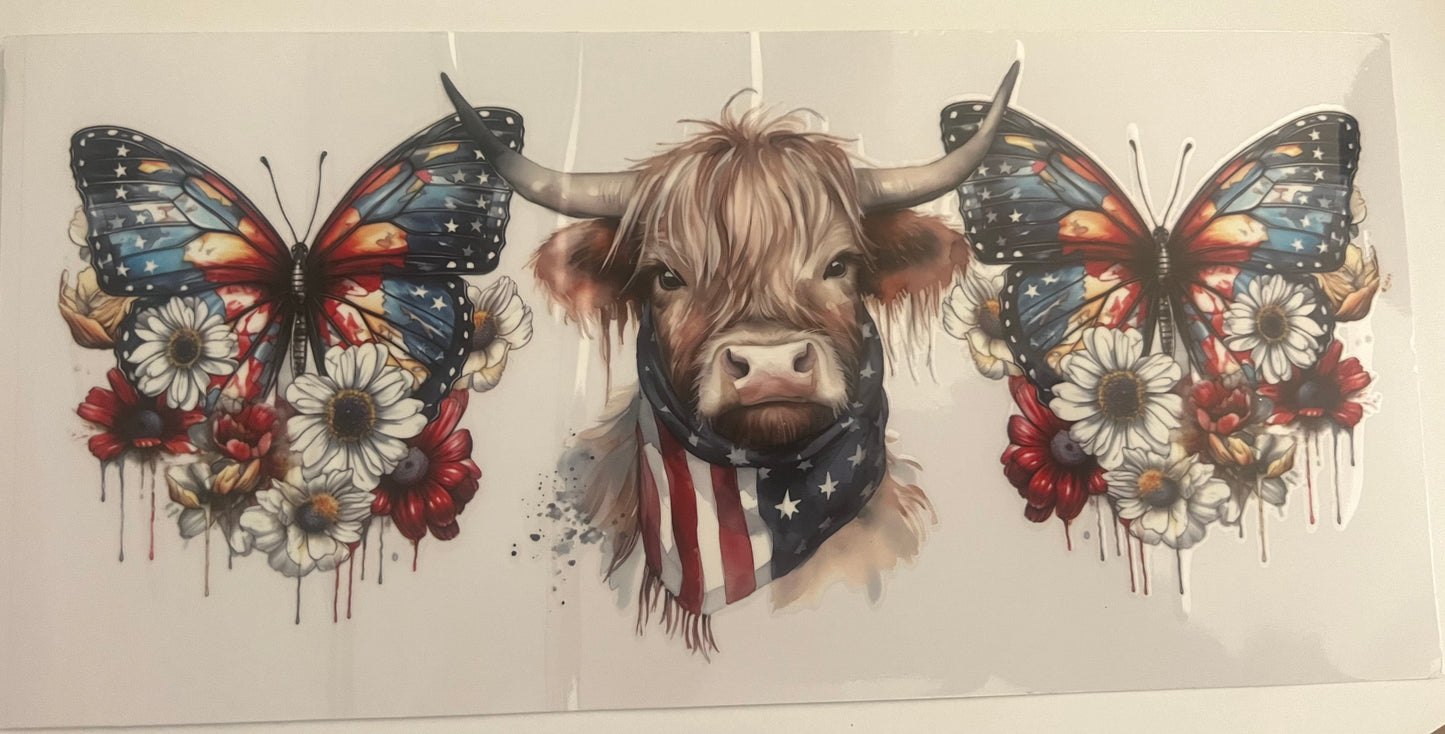 highland cow 4th of july