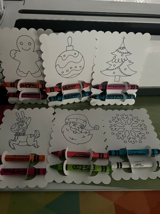 Christmas cards with crayons