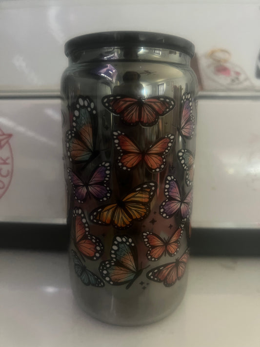 Butterfly kisses mirrored cup