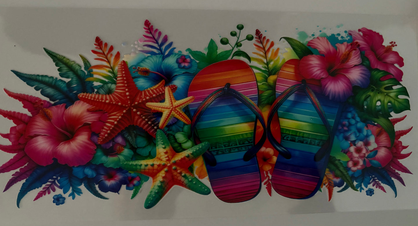 Flip flop and flowers wrap