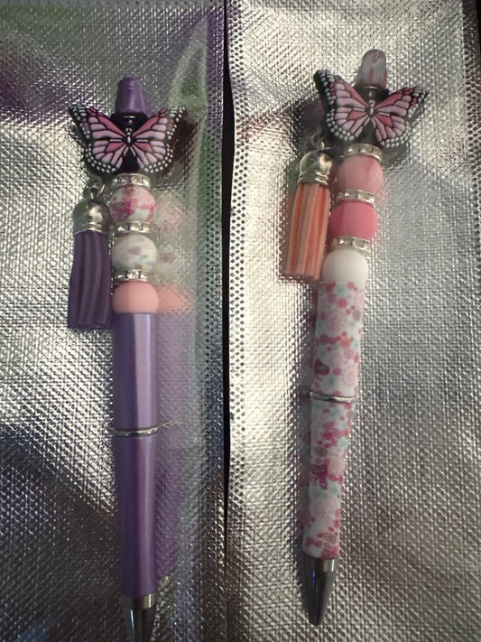 Butterfly beaded pen
