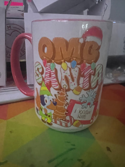 Omg Santa bluey cup