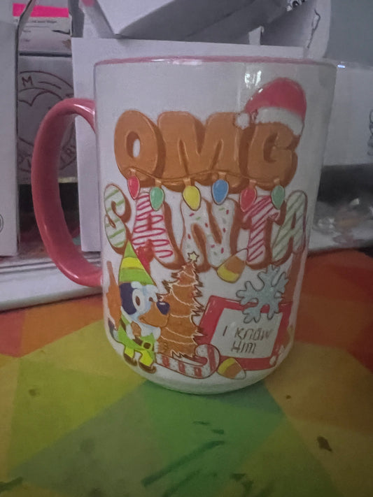 Omg Santa bluey cup