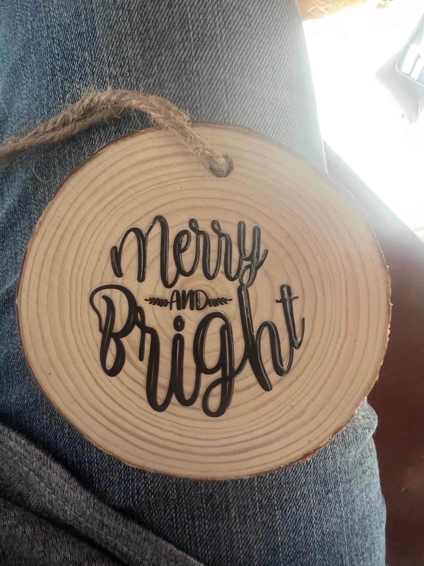 Merry and bright christmas ornament